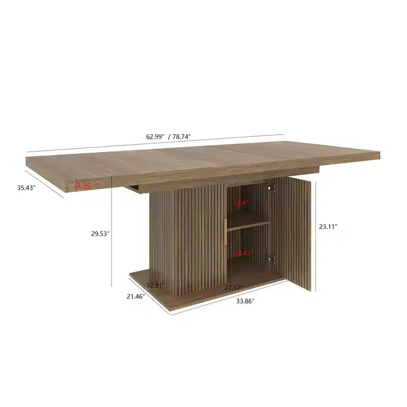 Tavolo da pranzo allungabile GDFStudio Elisa Farmhouse con base contenitore