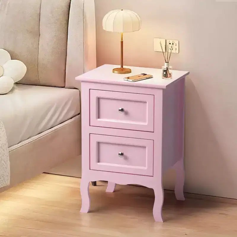 Karl Home 2-Drawer Pink MDF (Medium-Density Fiberboard) 15.75in. W Nightstands