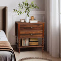 Karl Home 2-Drawer Brown Particle Board 24.02in. W Nightstands