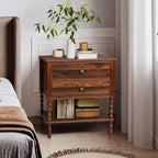 Karl Home 2-Drawer Brown Particle Board 24.02in. W Nightstands