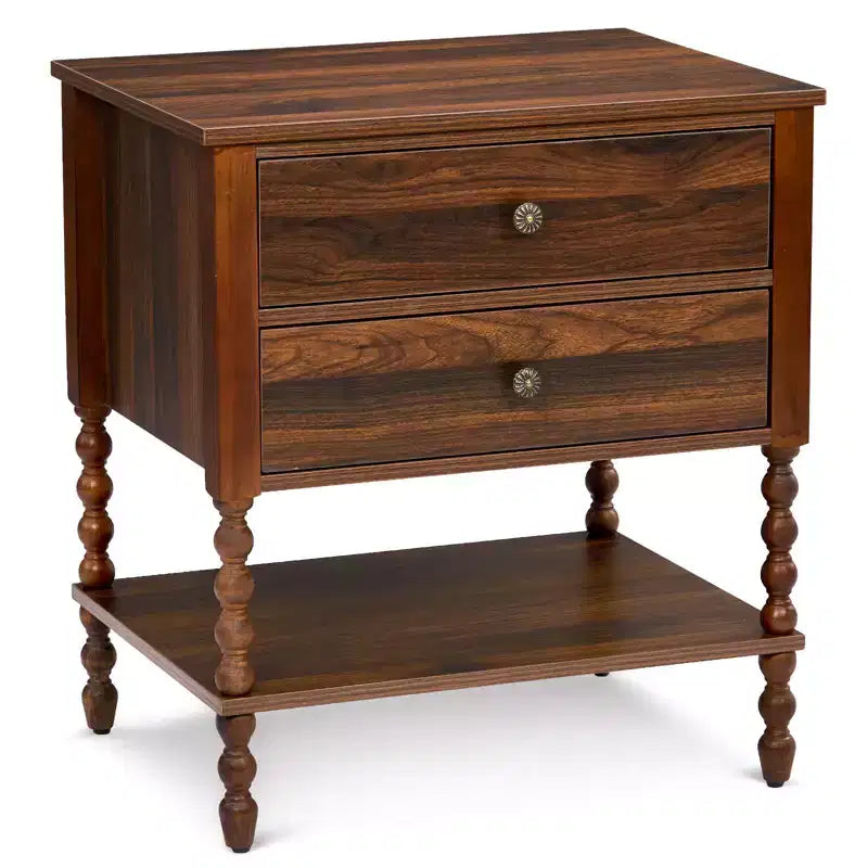 Karl Home comodini a 2 cassetti in truciolato marrone, 61 cm larg.