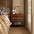 Karl Home comodini a 2 cassetti in truciolato marrone, 61 cm larg.