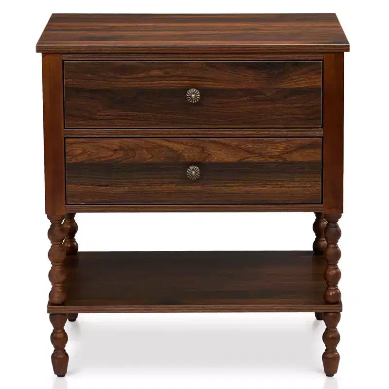 Karl Home comodini a 2 cassetti in truciolato marrone, 61 cm larg.