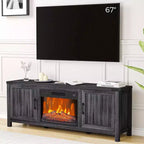 Coolmee Electric Fireplace TV Stand for TVs Up to 67, Media Entertainment Center w/23 Adjustable Color Insert Fireplace, Remote Control  Timer