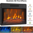 Mobile TV con camino elettrico Coolmee per TV fino a 67", mobile per intrattenimento multimediale con camino inserto a 23 colori regolabili, telecomando e timer