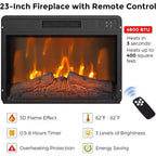 Mobile TV con camino elettrico Coolmee per TV fino a 67", mobile per intrattenimento multimediale con camino inserto a 23 colori regolabili, telecomando e timer