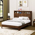 ModernLuxe Struttura Letto Matrimoniale/Una Piazza e Mezza XL con Testiera Contenitore, Stazione di Ricarica Integrata, Design Onde, Supporto Silenzioso