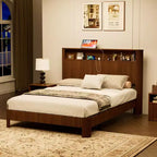 ModernLuxe Struttura Letto Matrimoniale/Una Piazza e Mezza XL con Testiera Contenitore, Stazione di Ricarica Integrata, Design Onde, Supporto Silenzioso