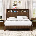 ModernLuxe Struttura Letto Matrimoniale/Una Piazza e Mezza XL con Testiera Contenitore, Stazione di Ricarica Integrata, Design Onde, Supporto Silenzioso
