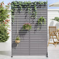 MAYEERTY 7247 in Metal Outdoor Patio Privacy Screen Freestanding Room Divider Partition for Indoor, White