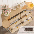Cassettiera in Rattan a 6 Cassetti per Camera da Letto, Comò Moderno Boho in Legno con Ampio Spazio di Archiviazione, Cassettiera a 6 Cassetti per Armadio e Soggiorno, Naturale