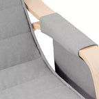 CLIHOME Sedia a dondolo moderna, struttura in legno con rivestimento in tessuto traspirante, dondolo a bilanciere con cuscino per soggiorno, camera da letto