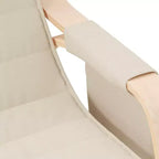 CLIHOME Sedia a dondolo moderna, struttura in legno con rivestimento in tessuto traspirante, dondolo a bilanciere con cuscino per soggiorno, camera da letto