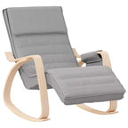 CLIHOME Sedia a dondolo moderna, struttura in legno con rivestimento in tessuto traspirante, dondolo a bilanciere con cuscino per soggiorno, camera da letto