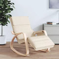 CLIHOME Modern Rocking Chair,Wood Frame with Breathable Fabric Upholstery,Glider Rocker with Pillow for Living Room, Bedroom