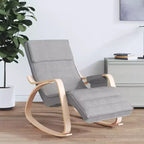 CLIHOME Sedia a dondolo moderna, struttura in legno con rivestimento in tessuto traspirante, dondolo a bilanciere con cuscino per soggiorno, camera da letto