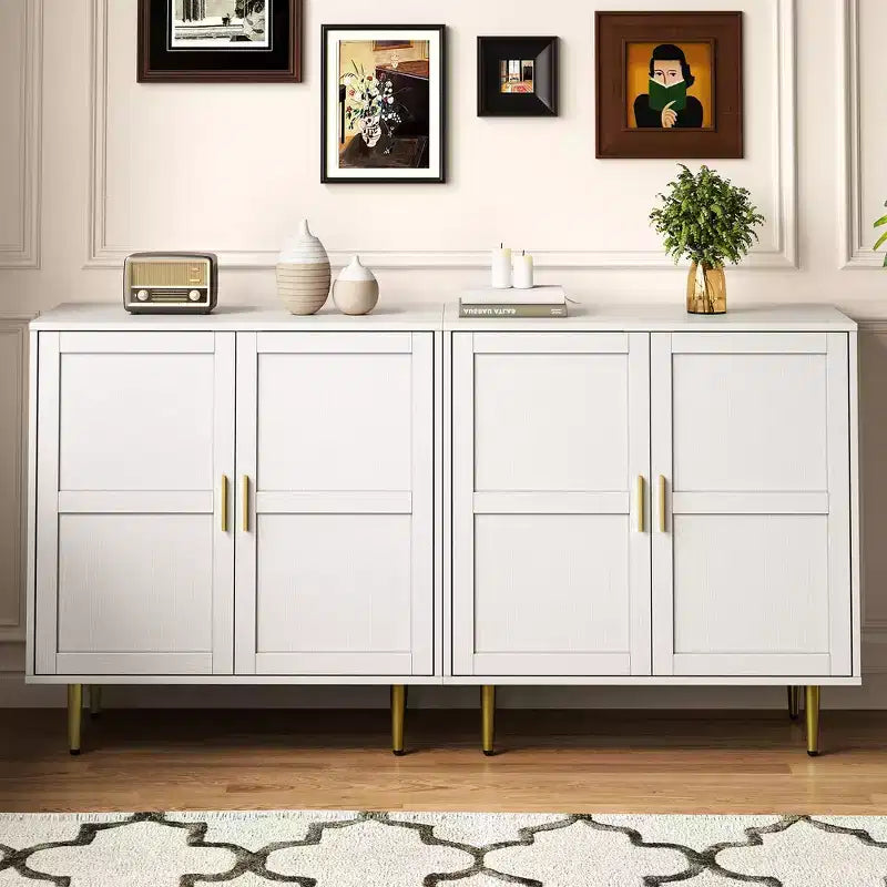 Armadietto contenitore Heynemo a 2 ante, credenza moderna in legno con ripiani regolabili, madia autoportante per soggiorno, camera da letto