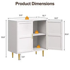 Armadietto contenitore Heynemo a 2 ante, credenza moderna in legno con ripiani regolabili, madia autoportante per soggiorno, camera da letto