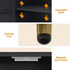 Armadietto contenitore Heynemo a 2 ante, credenza moderna in legno con ripiani regolabili, madia autoportante per soggiorno, camera da letto