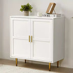 Armadietto contenitore Heynemo a 2 ante, credenza moderna in legno con ripiani regolabili, madia autoportante per soggiorno, camera da letto