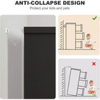 Comò Acekool a 6 cassetti per camera da letto, cassettiera moderna nera ampia, maniglie integrate, comò in legno per soggiorno, cameretta, corridoio