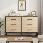 Comò a 6 cassetti, Cassettiera ampia, Cassettiera indipendente in legno per soggiorno, camera da letto, ingresso