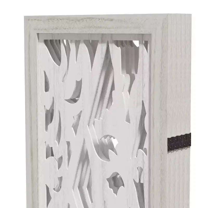 MAYEERTY Paravento divisorio pieghevole in legno da 95*67 pollici, divisorio autoportante per interni, a 6 pannelli, colore bianco