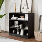 MAYEERTY Freestanding Storage Cabinet Wooden Decorative Cabinets for Home, Office, Small Space, Black, 31*31*16in