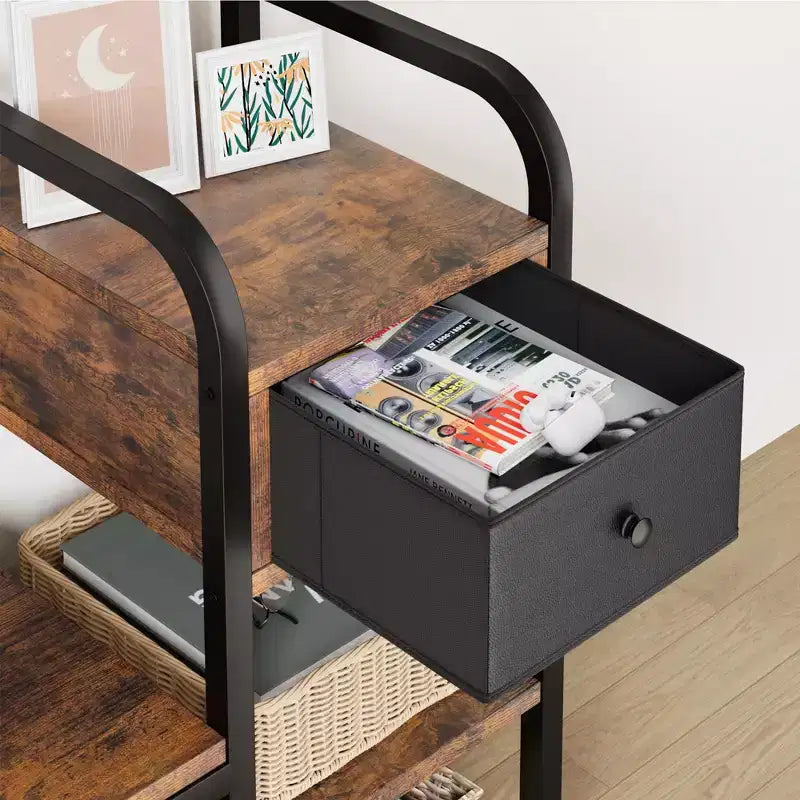 Meuble d'entrée 3-en-1 avec porte-manteaux, rangement pour chaussures et tiroir, banc d'entrée avec cadre en acier robuste, organisateur multifonctionnel pour vestiaire
