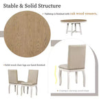 GDFStudio Dana Set da 5 Pezzi Tavolo da Pranzo con Tavolo Rotondo Allungabile e Sedie Imbottite