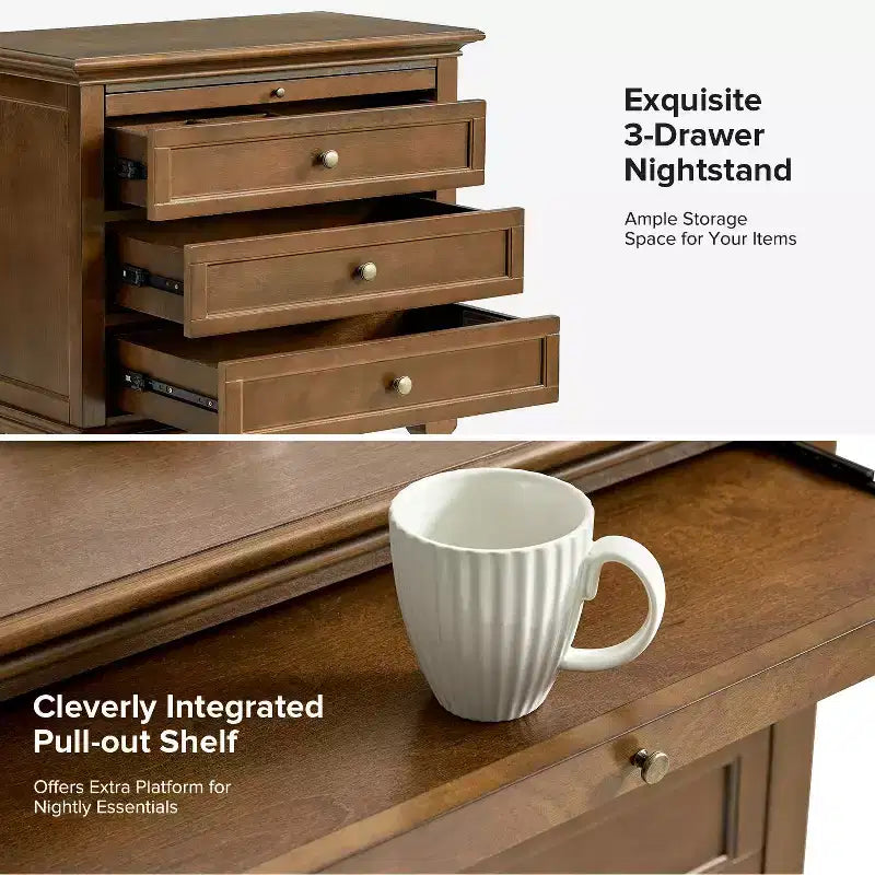 Giorgio Tavolino a 3 cassetti con prese integrate|HULALA HOME