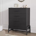 Dresser 4 Drawer Dresser for Bedroom,Modern Dresser with Legs,Long Double Wooden Dresser Large Chest of Drawers for Living Room,Entryway,Hallway