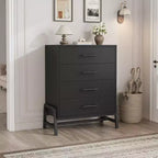 Cassettiera a 4 cassetti per camera da letto, cassettiera moderna con gambe, cassettiera lunga doppia in legno, cassettiera grande per soggiorno, ingresso, corridoio