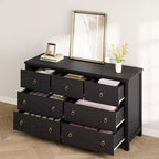 Comò a 7 cassetti, cassettiera moderna in legno, mobile TV con cassetti, organizer in legno con maniglie per camera da letto, soggiorno, corridoio, bianco