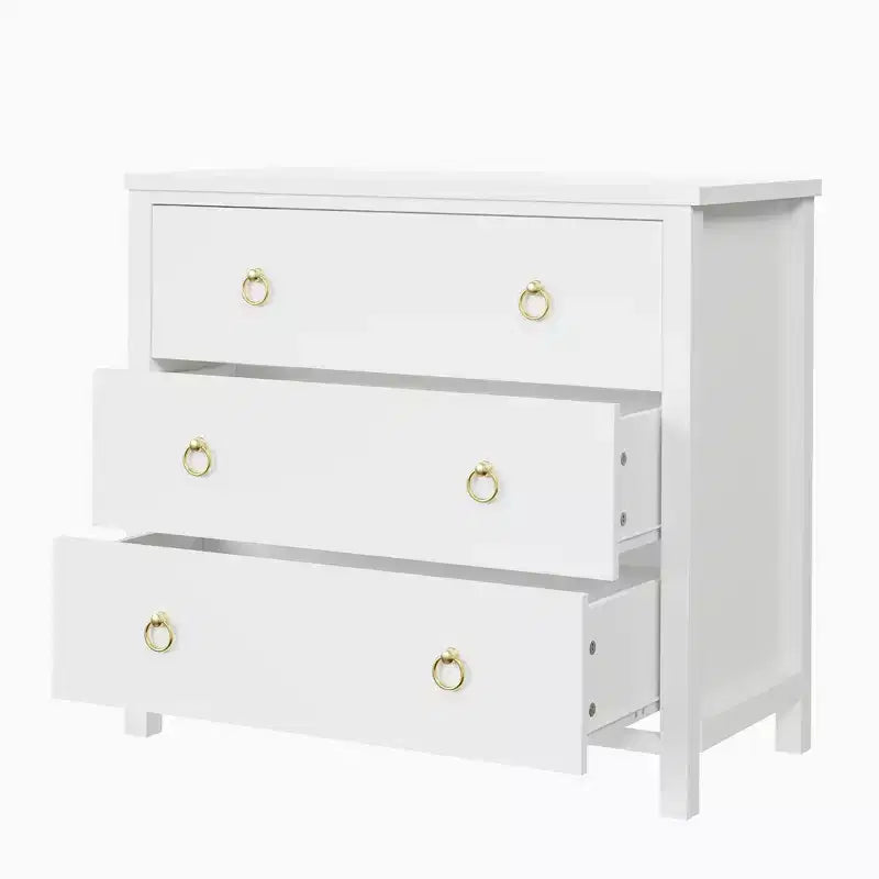 Comò a 7 cassetti, cassettiera moderna in legno, mobile TV con cassetti, organizer in legno con maniglie per camera da letto, soggiorno, corridoio, bianco