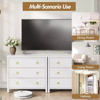Comò a 7 cassetti, cassettiera moderna in legno, mobile TV con cassetti, organizer in legno con maniglie per camera da letto, soggiorno, corridoio, bianco