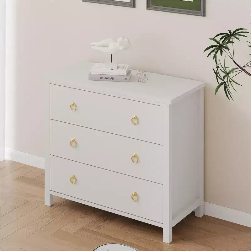 Comò a 7 cassetti, cassettiera moderna in legno, mobile TV con cassetti, organizer in legno con maniglie per camera da letto, soggiorno, corridoio, bianco
