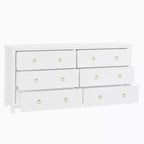 Comò a 7 cassetti, cassettiera moderna in legno, mobile TV con cassetti, organizer in legno con maniglie per camera da letto, soggiorno, corridoio, bianco