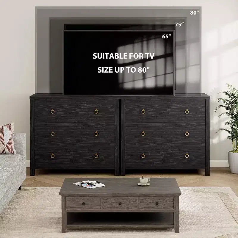 Comò a 7 cassetti, cassettiera moderna in legno, mobile TV con cassetti, organizer in legno con maniglie per camera da letto, soggiorno, corridoio, bianco