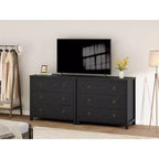 Comò a 7 cassetti, cassettiera moderna in legno, mobile TV con cassetti, organizer in legno con maniglie per camera da letto, soggiorno, corridoio, bianco