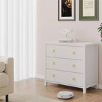 Comò a 7 cassetti, cassettiera moderna in legno, mobile TV con cassetti, organizer in legno con maniglie per camera da letto, soggiorno, corridoio, bianco