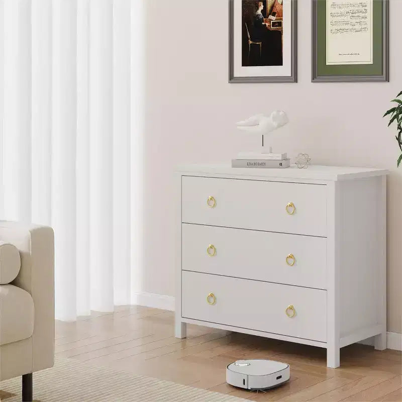 Comò a 7 cassetti, cassettiera moderna in legno, mobile TV con cassetti, organizer in legno con maniglie per camera da letto, soggiorno, corridoio, bianco
