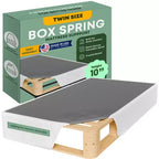 Continental Sleep, Unassembled Twin Box Spring for Twin Bed, 10-Inch Wood Box Spring Only, Packed Flat, Easy Assembly, White