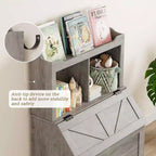 Coolmee Libreria in Legno per Bambini da 121,4 cm con Coperchio a Scomparsa, Organizzatore per Giocattoli per Bambini e Bambine per Sala Giochi, Camera da Letto, Asilo Nido e Scuola Materna