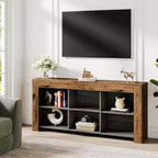 Bibliothèque horizontale Lantine, organiseur de rangement à 6 cubes, longue étagère, large console de rangement pour le bureau à domicile, le salon