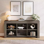 Bibliothèque horizontale Lantine, organiseur de rangement à 6 cubes, longue étagère, large console de rangement pour le bureau à domicile, le salon