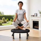 Sedia da ufficio a gambe incrociate KERDOM con ruote, sedia da meditazione, sedia da scrivania ADHD per adulti, nera