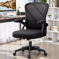 Ergonomic Home Computer Desk Chairs, Comfy Breathable Office Chair with Adjustable Lumbar Support Flip-up Armrests,
