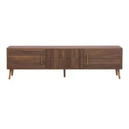 Meuble TV Homy Casa Mid-Century Noyer avec Cadre Massif et Rangement Fermé pour Salon