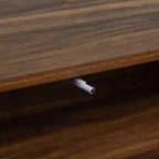 Meuble TV Homy Casa Mid-Century Noyer avec Cadre Massif et Rangement Fermé pour Salon